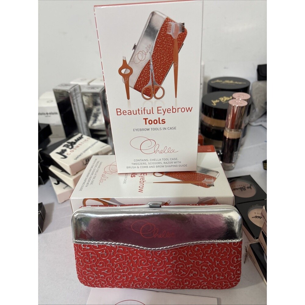 Chella Beautiful Eyebrow Tools In Case‎ New In Box